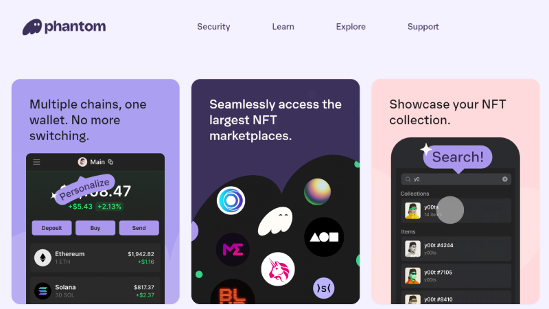 Phantom anonymous crypto wallet sem KYC.