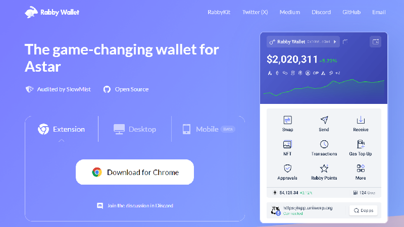 Rabby anonymous crypto wallet sem KYC.