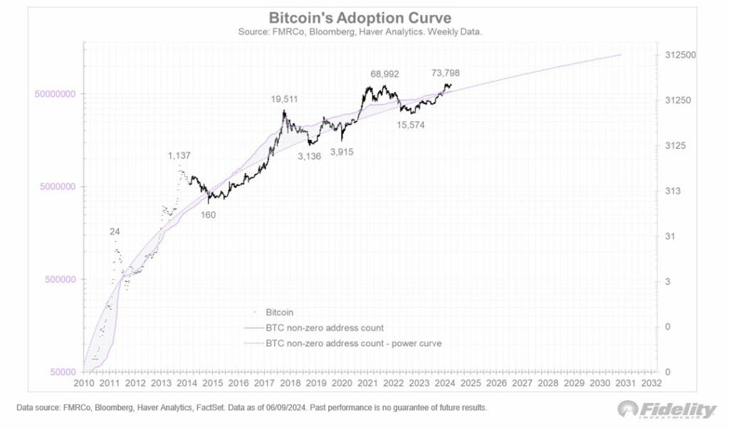 Curva de adoção do Bitcoin