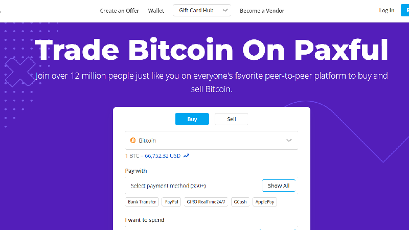 Plataforma de troca Paxful-p2p.