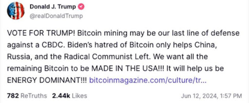 Trump recebe líderes do setor de mineração de Bitcoin para promover o domínio energético dos EUA