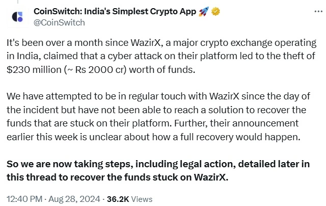 A bolsa de criptomoedas indiana WazirX perdeu US$ 235 milhões A-bolsa-de-criptomoedas-indiana-WazirX-perdeu-US$235-milhões