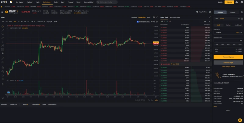 Compra e venda na Bybit